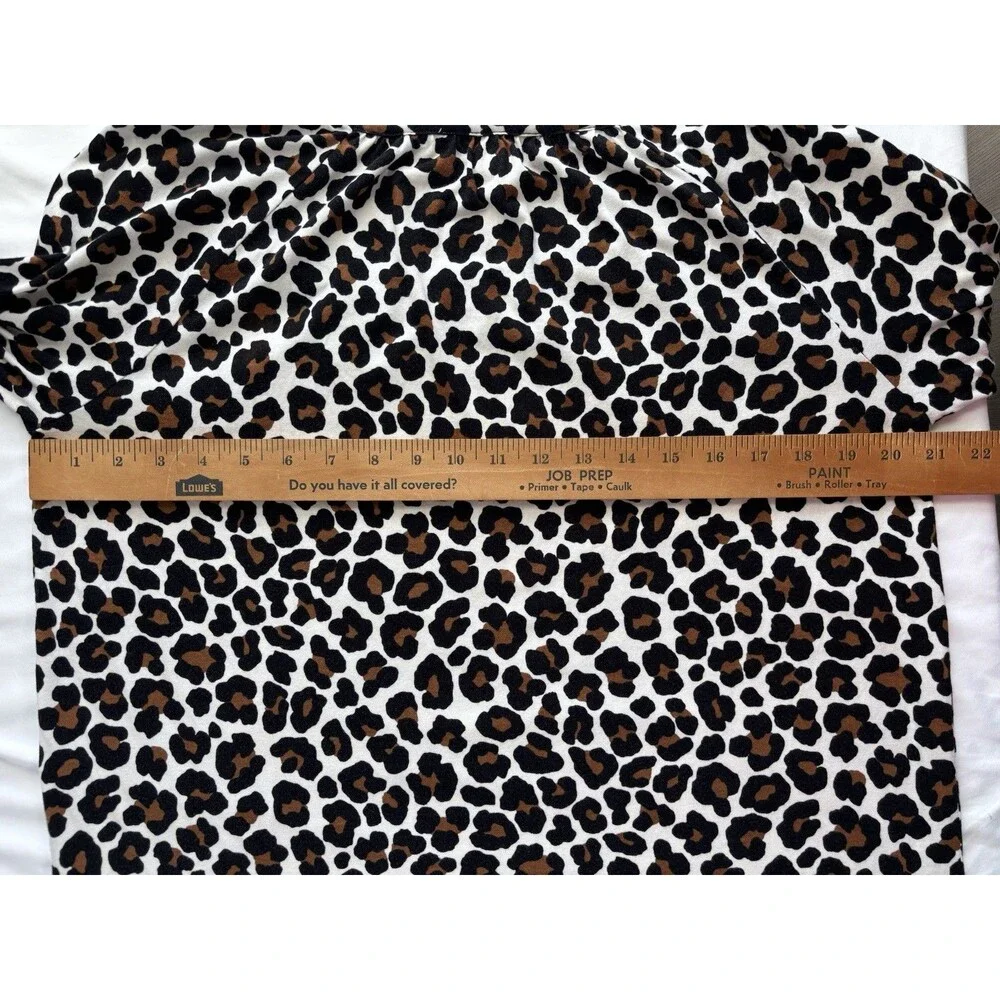 Michael Kors Womens Tops Size Medium Leopard Print Cotton Blend